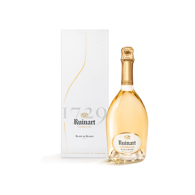 Ruinart Champagne Brut Blanc De Blancs W/ Second Skin Gift Box - 750ML - Front Label