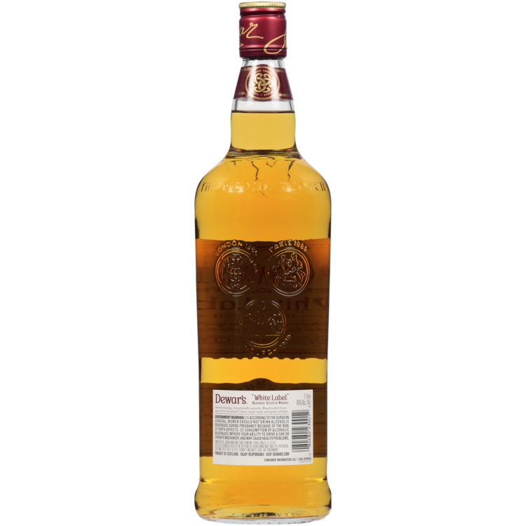Dewar's Blended Scotch White Label 80 - 1.0L - Back