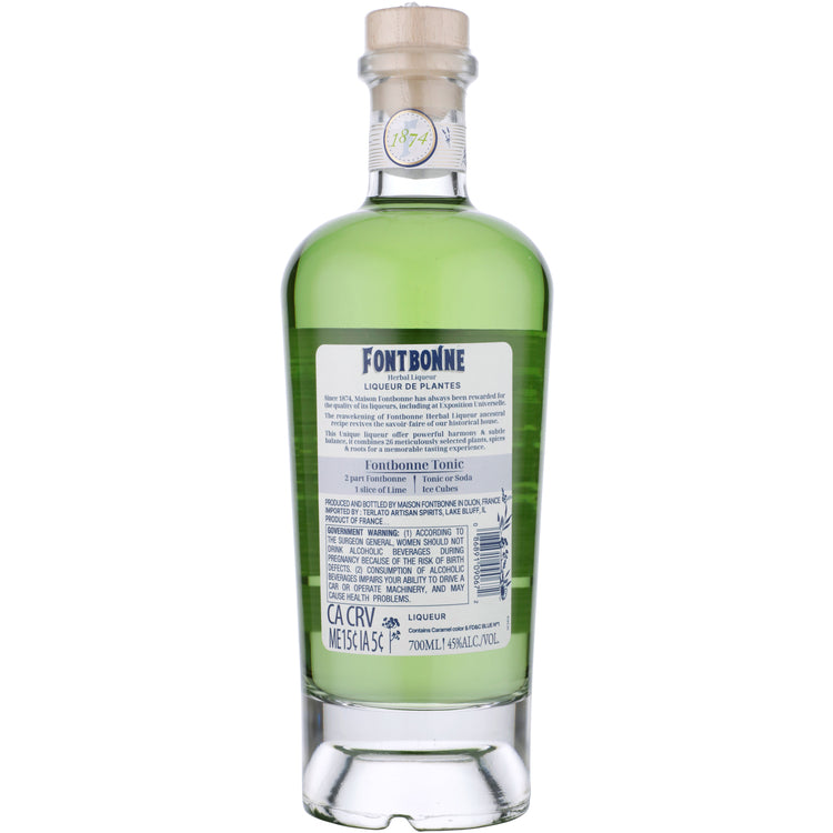 Fontbonne Herbal Liqueur Liqueur De Plantes 90 - 700ML - Back
