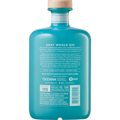Gray Whale Dry Gin 86 - 750ML - Back