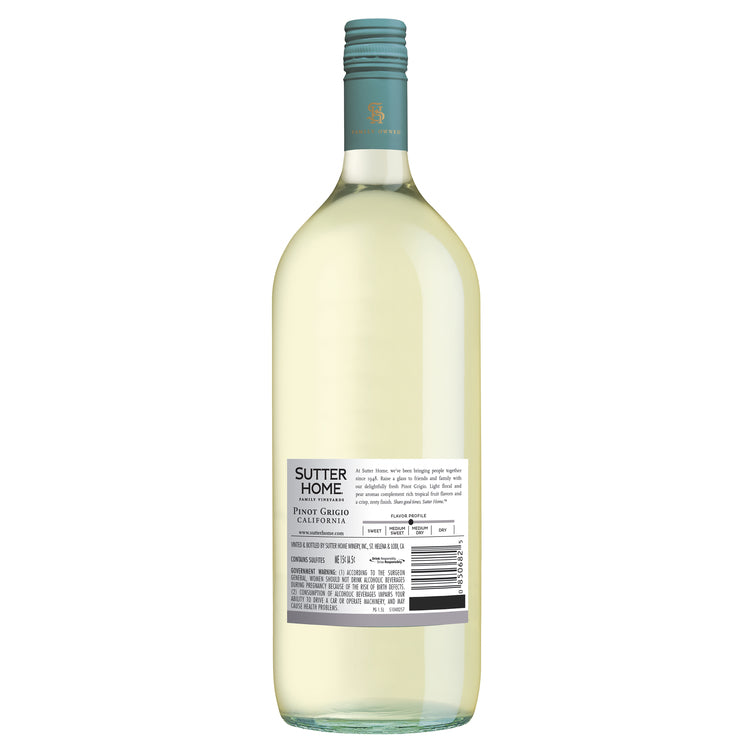 Sutter Home Pinot Grigio California - 1.5L - Back