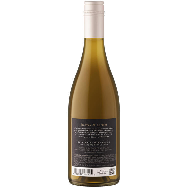 Harvey & Harriet White Wine Blend San Luis Obispo County 2024 - 750ML - Back