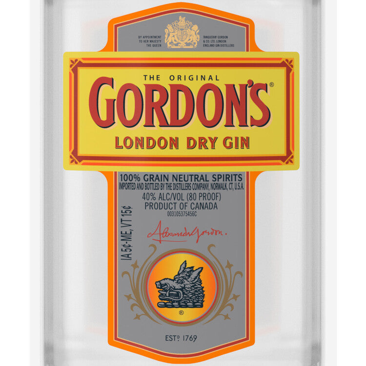 Gordon's London Dry Gin 80 - 375ML - Front Label