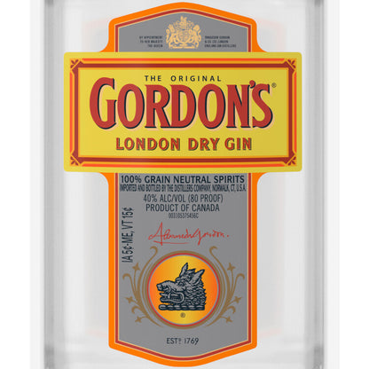 Gordon's London Dry Gin 80 - 375ML - Front Label