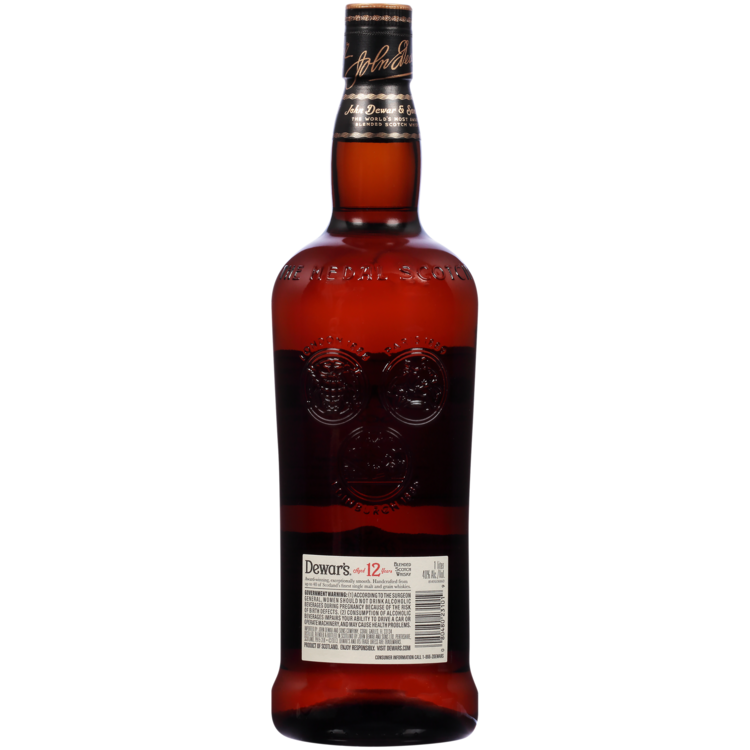 Dewar's Blended Scotch Double Aged In 1st Fill Bourbon Casks 12 Yr 80 - 1.0L - Back
