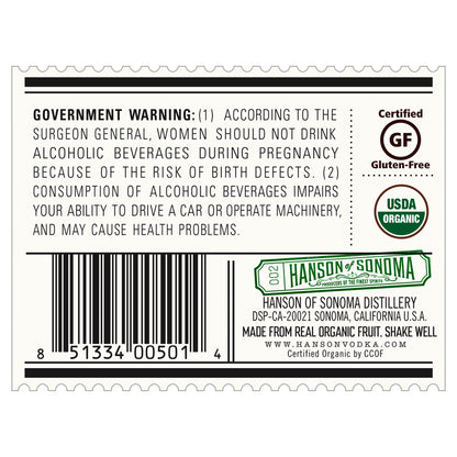 Hanson Of Sonoma Cucumber Flavored Vodka Small Batch 80 - 750ML