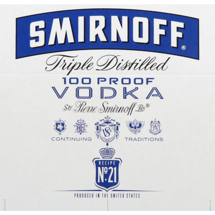Smirnoff Vodka 100 - 50ML - Front Label