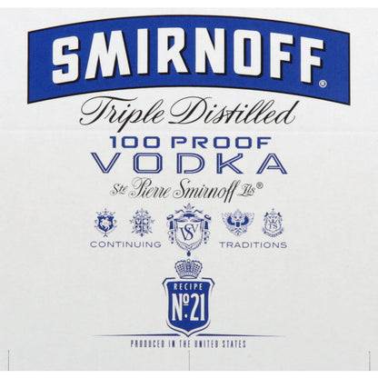Smirnoff Vodka 100 - 50ML - Front Label