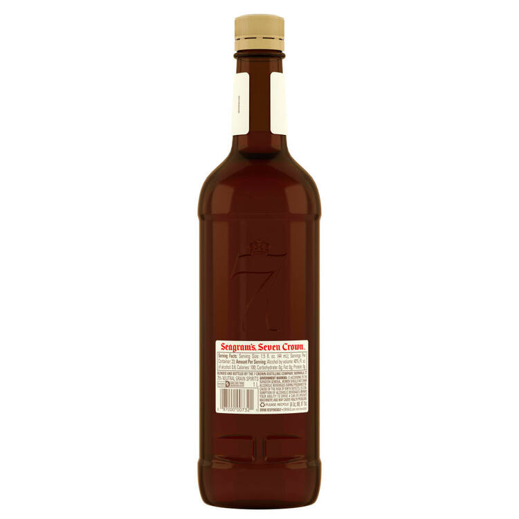 Seagram's Blended American Whiskey 7 Crown 80 - 1.0L - Back