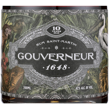 Gouverneur Gold Rum 1648 10 Yr 84 - 700ML - Front Label