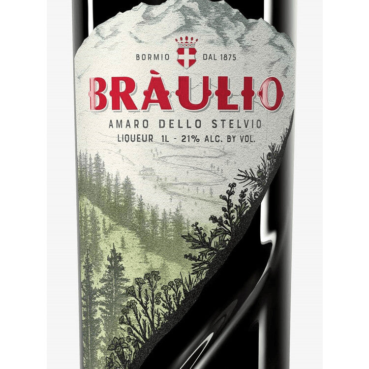Braulio Liqueur Amaro Bormio Alpino 42 - 1.0L - Front Label