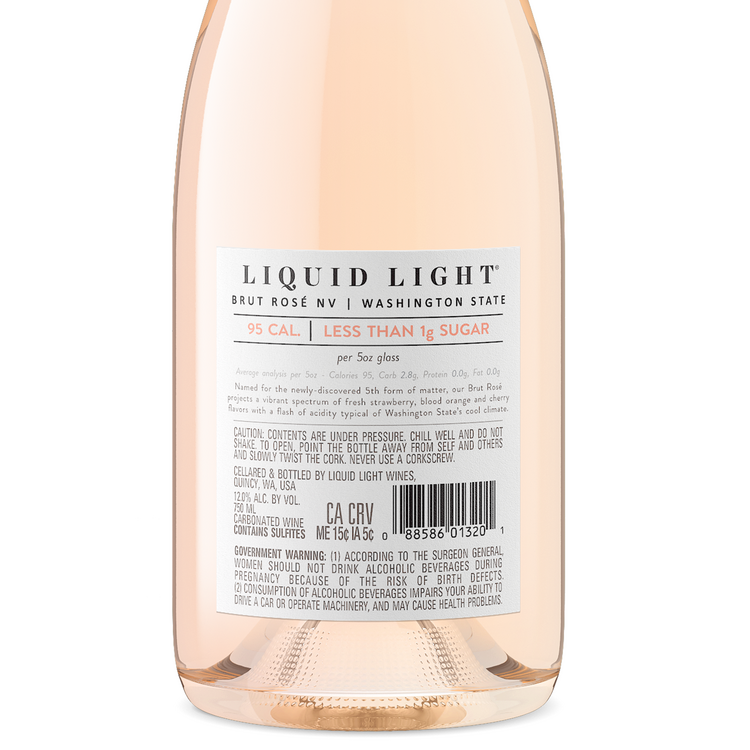 Liquid Light Brut Rose Washington - 750ML - Back Label