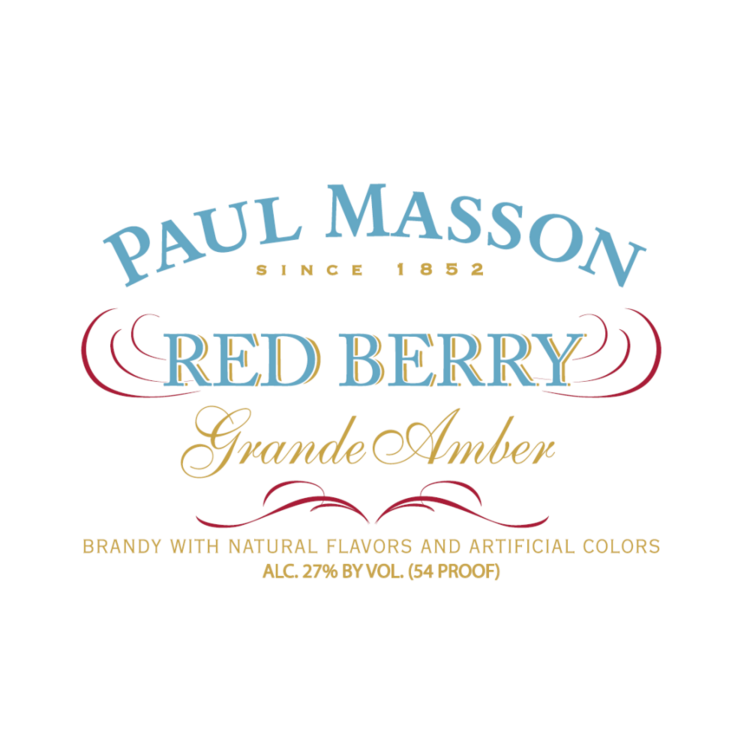 Paul Masson Red Berry Flavored Brandy Grande Amber 54 - 1.75L - Front Label