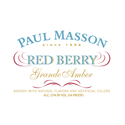 Paul Masson Red Berry Flavored Brandy Grande Amber 54 - 1.75L - Front Label