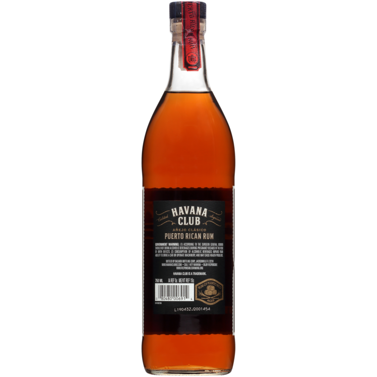 Havana Club Aged Rum Anejo Clasico 80 - 750ML - Back