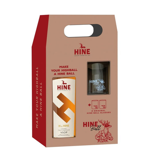 Hine Fine Champagne Cognac H By Hine Vsop 80 W/ 2 Glasses - 750ML