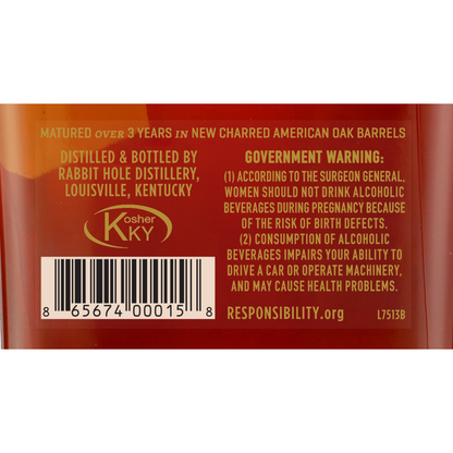 Rabbit Hole Straight Rye Whiskey Boxergrail 95 - 750ML