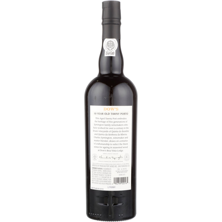 Dow's Porto Tawny 10 Yr - 750ML - Back