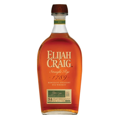Elijah Craig Straight Rye Whiskey 94 - 1.0L - Front