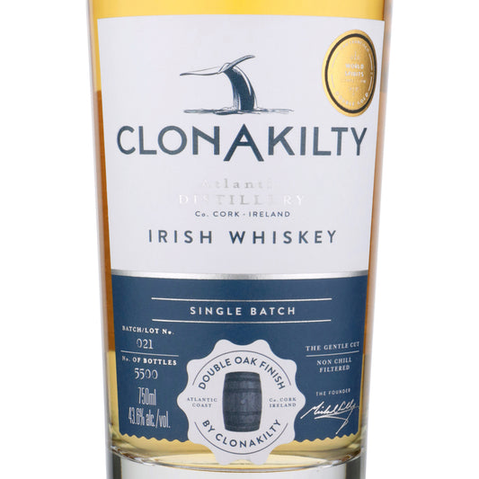 Clonakilty Blended Irish Whiskey Double Oak Finish Single Batch 87.2 - 750ML - Front Label