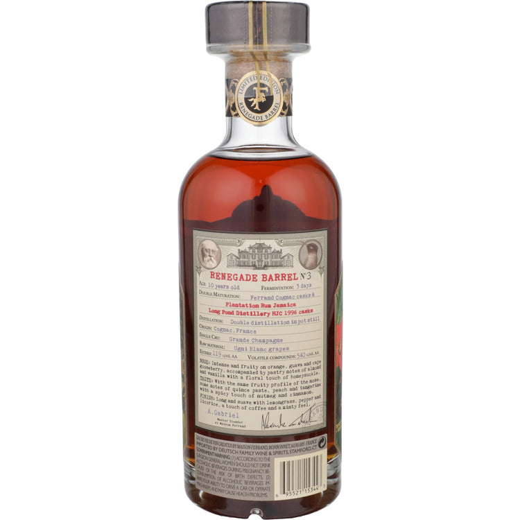 Ferrand Brandy Renegade Barrel No. 3 10 Yr 96.4 - 750ML - Back