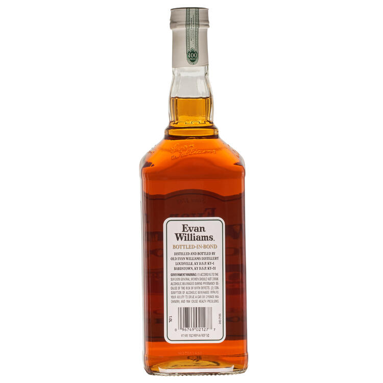 Evan Williams Straight Bourbon White Label Bottled In Bond 100 - 1.0L - Back