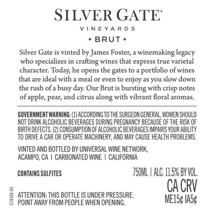 Silver Gate Vineyards Brut Spain - 750ML - Back