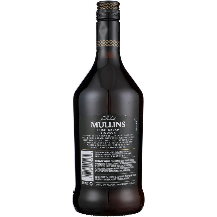 Mullins Irish Cream Liqueur 34 - 750ML - Back