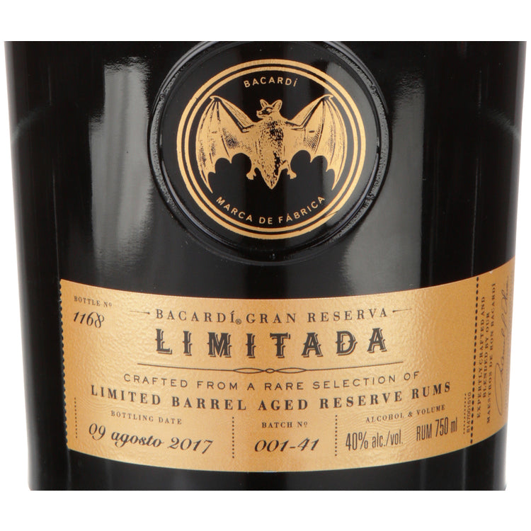 Bacardi Aged Rum Limitada Gran Reserva 80 - 750ML - Front Label