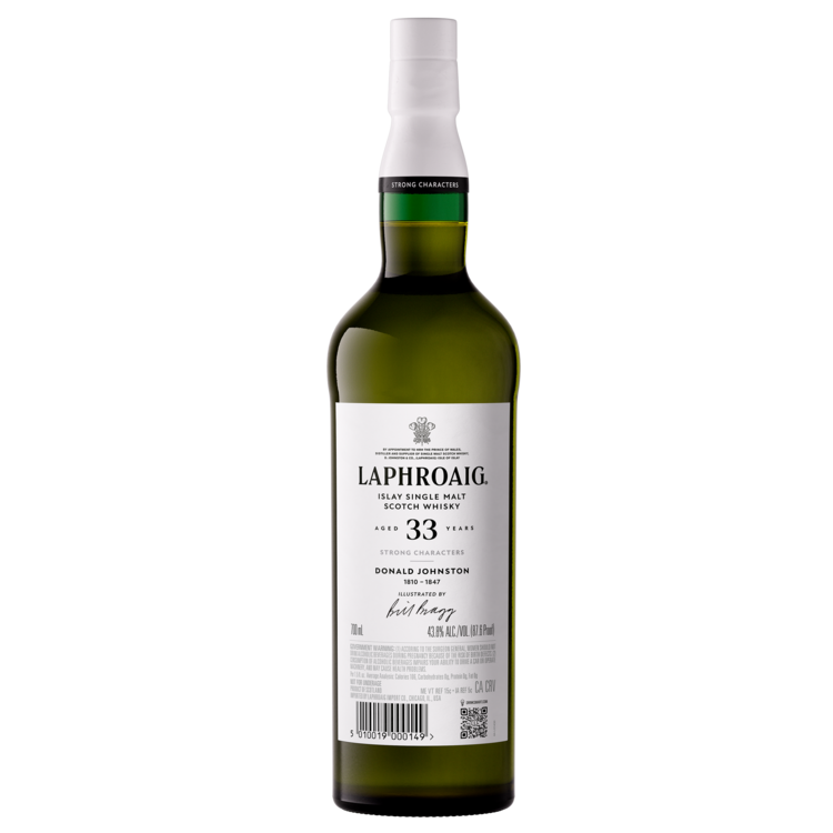 Laphroaig Single Malt Scotch Strong Characters Donald Johnston 33 Yr 8 - 700ML - Back