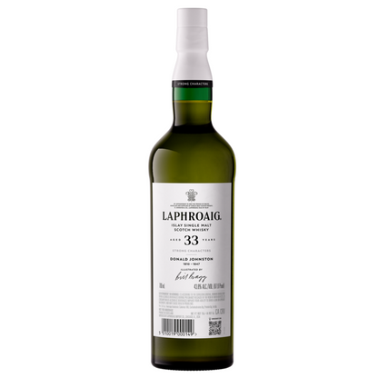 Laphroaig Single Malt Scotch Strong Characters Donald Johnston 33 Yr 8 - 700ML - Back
