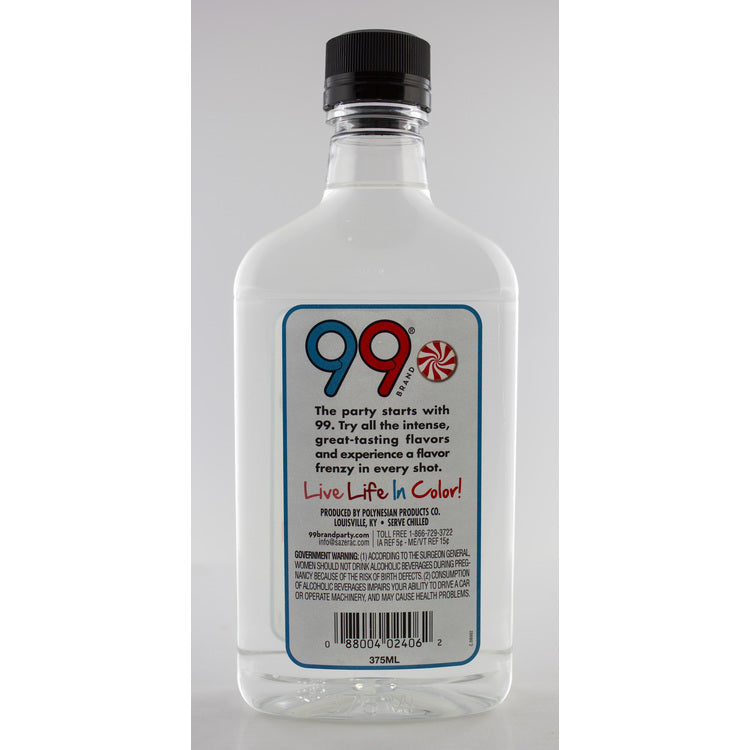 99 Brand Peppermint Schnapps Peppermint 99 - 375ML - Back