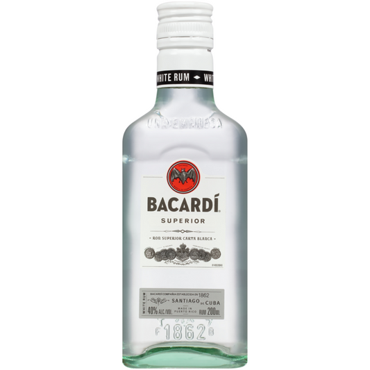 Bacardi Light Rum Superior 80 - 200ML - Front