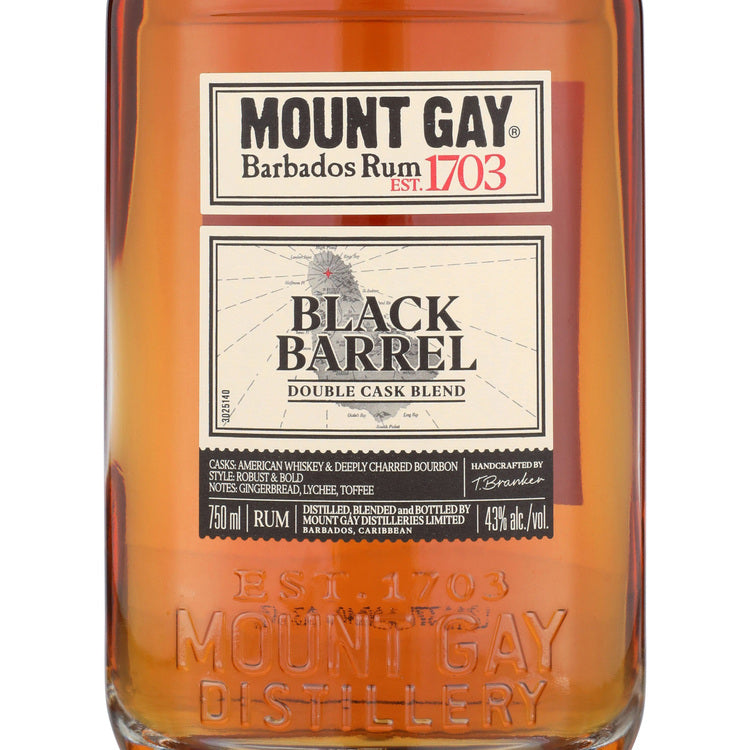 Mount Gay Gold Rum Black Barrel Double Cask Blend 86 - 750ML - Front Label