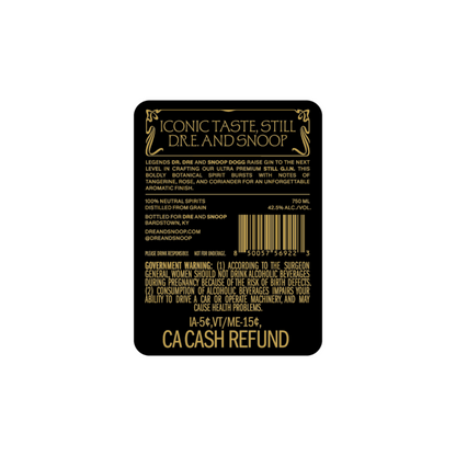 Still G.I.N. Dry Gin 85 - 750ML - Back Label