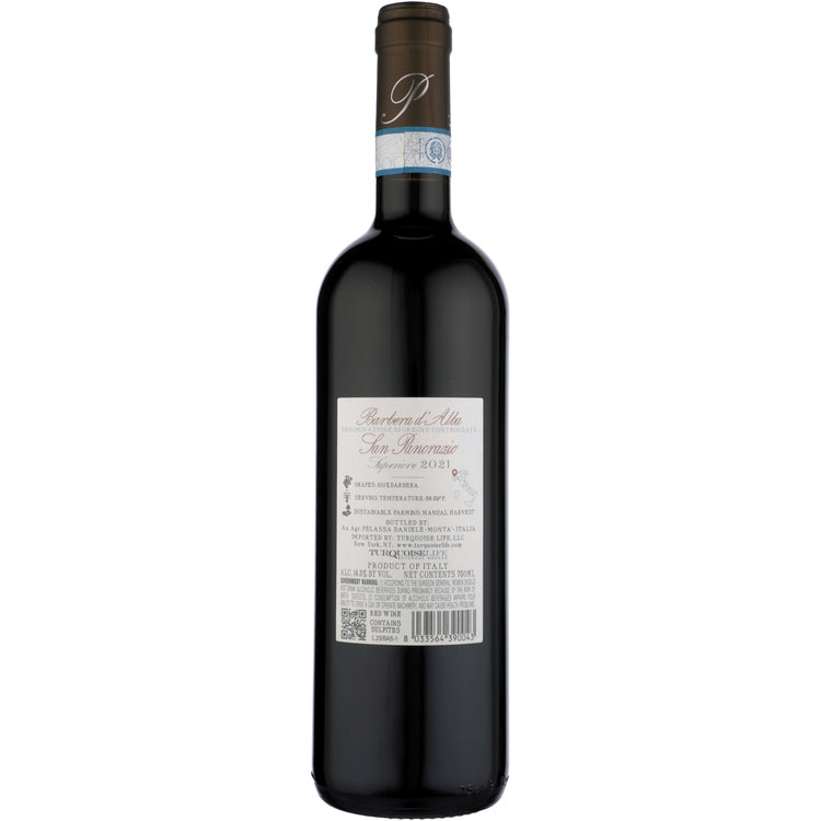 Pelassa Barbera D'Alba Superiore San Pancrazio 2021 - 750ML - Back