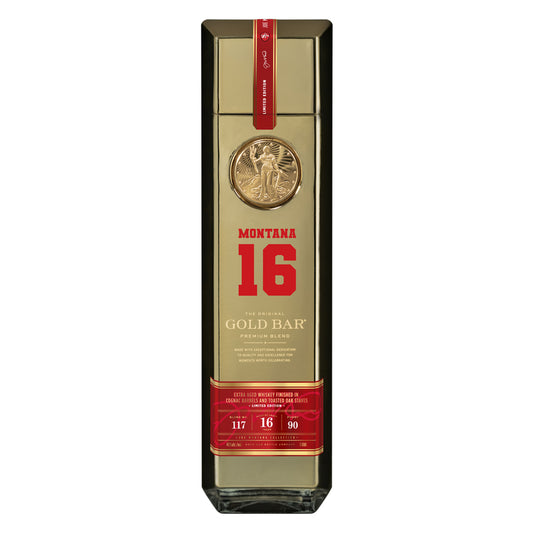Gold Bar Blended American Whiskey Premium Blend Joe Montana 16 Yr 90 - 750ML - Front