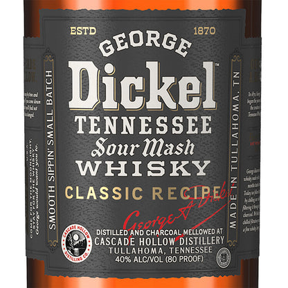 George Dickel Tennessee Whiskey Sour Mash Classic Recipe 80 - 1.0L - Front Label