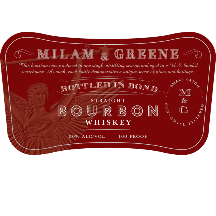 Milam & Greene Straight Bourbon Bottled In Bond 4 Yr 100 - 750ML - Front Label