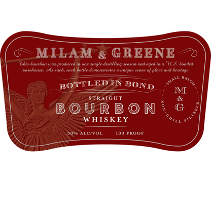 Milam & Greene Straight Bourbon Bottled In Bond 4 Yr 100 - 750ML - Front Label