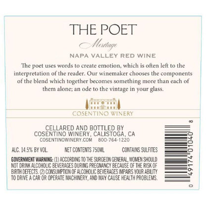 Cosentino Winery Red Wine Meritage The Poet Napa Valley 2021 - 750ML