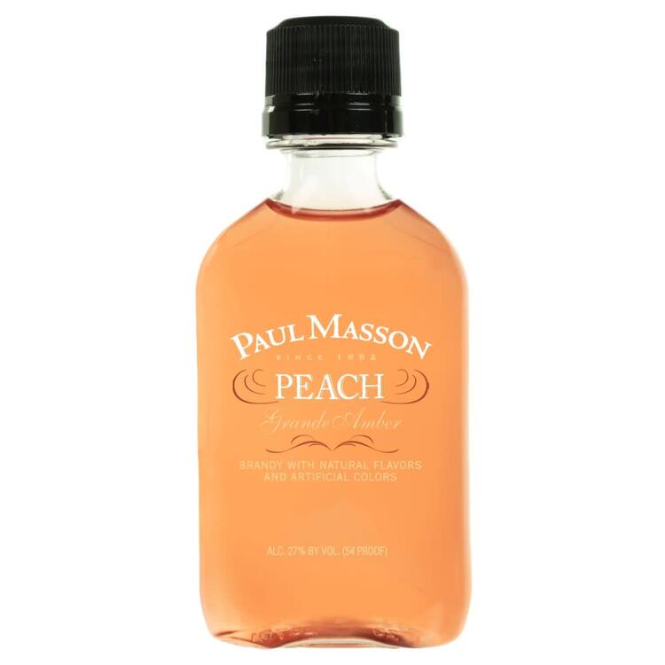 Paul Masson Peach Flavored Brandy Grande Amber 54 - 50ML - Front