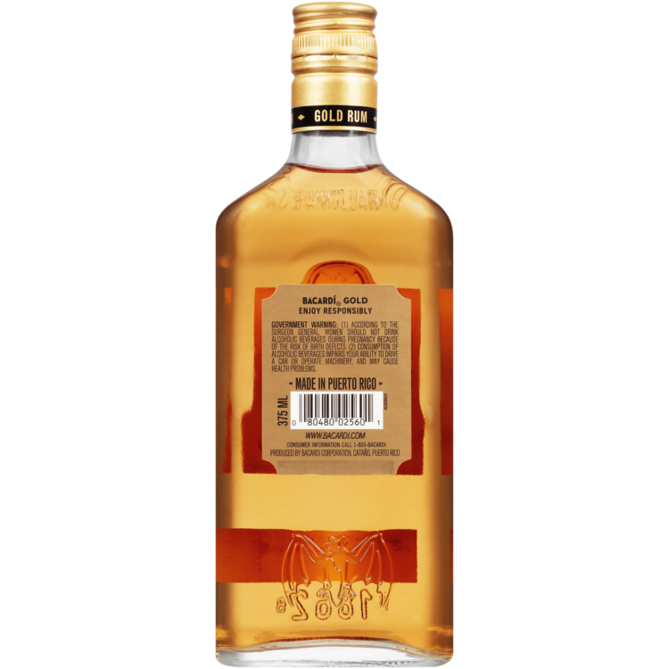 Bacardi Gold Rum 80 - 375ML - Back