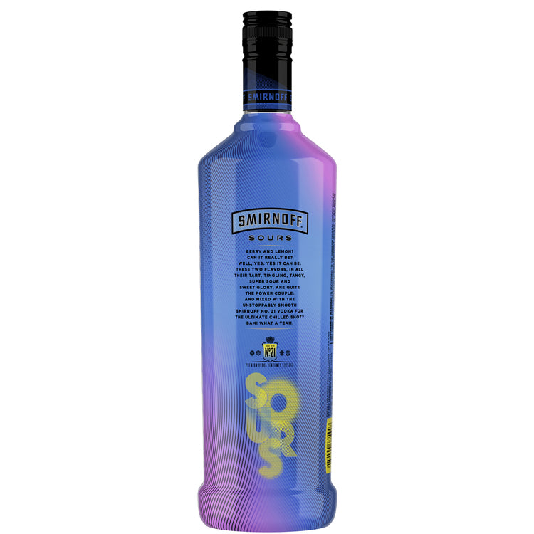 Smirnoff Berry Lemon Flavored Vodka Sours 60 - 1.0L - Back