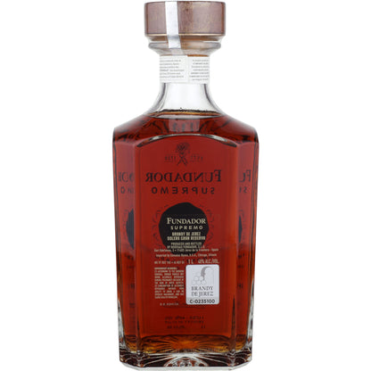 Fundador Brandy De Jerez Supremo Amontillado Sherry Casks Solera Gran - 1.0L - Back