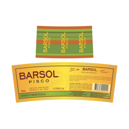 Barsol Pisco Mosto Verde Italia 82.6 - 700ML - Back Label