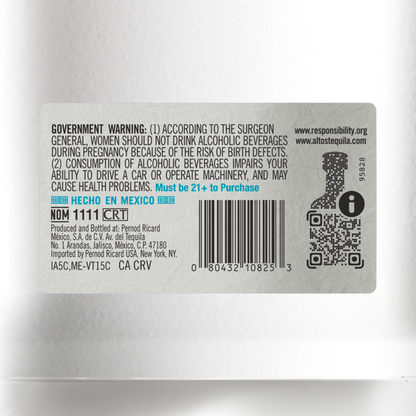 Olmeca Altos Tequila Plata 80 - 1.75L - Back Label