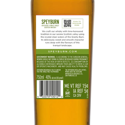 Speyburn Single Malt Scotch 10 Yr 80 - 750ML - Back Label