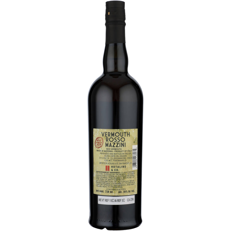 Mazzini Vermouth Rosso - 750ML - Back
