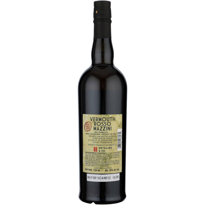 Mazzini Vermouth Rosso - 750ML - Back